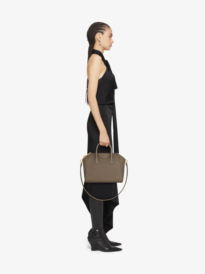 Givenchy Small Antigona Bag In Grained Leather Taupe Women Antigona