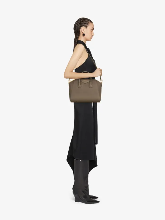 Givenchy Small Antigona Bag In Grained Leather Taupe Women Antigona