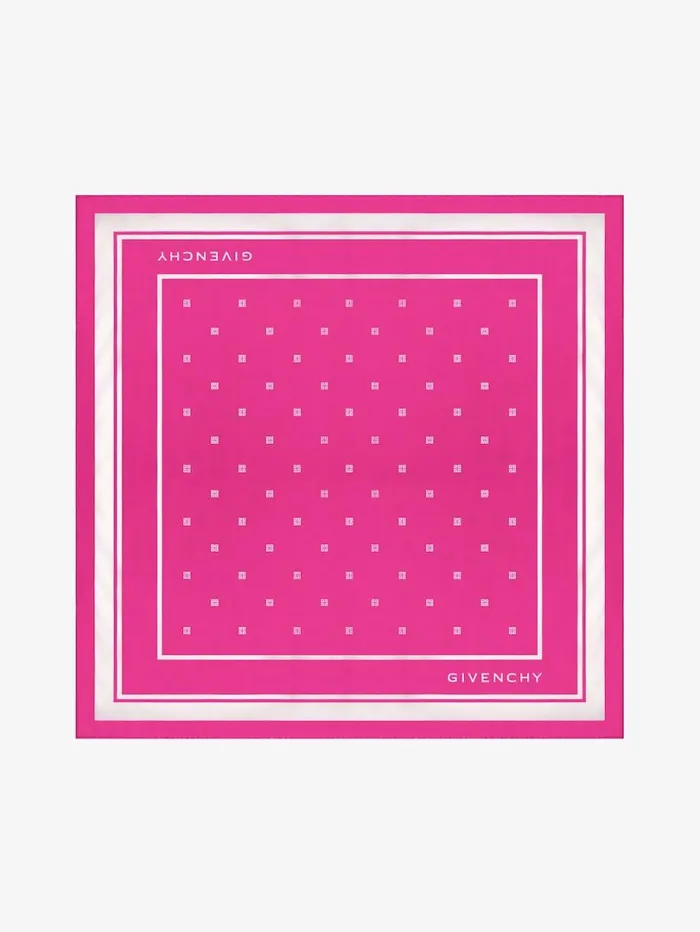 Givenchy Square In 4G Silk Dark Pink Women Scarves