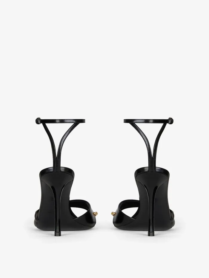 Givenchy Stitch Sandals In Leather With Crystals Details Black Women Heels Givenchy Stitch Sandals In Leather With Crystals Details Black Women Heels