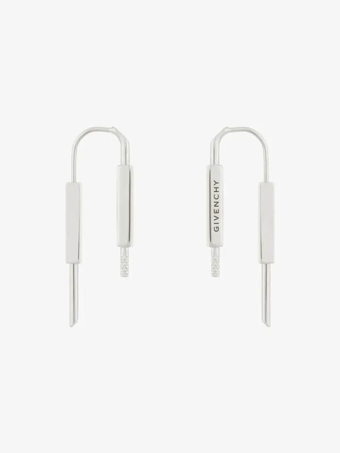 Givenchy U Lock Earrings In Metal Silvery WomenMen Jewelry