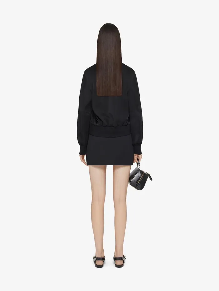 Givenchy Varsity Jacket In Crepe And Satin With Crystals Silvery Women Outerwear and Blousons