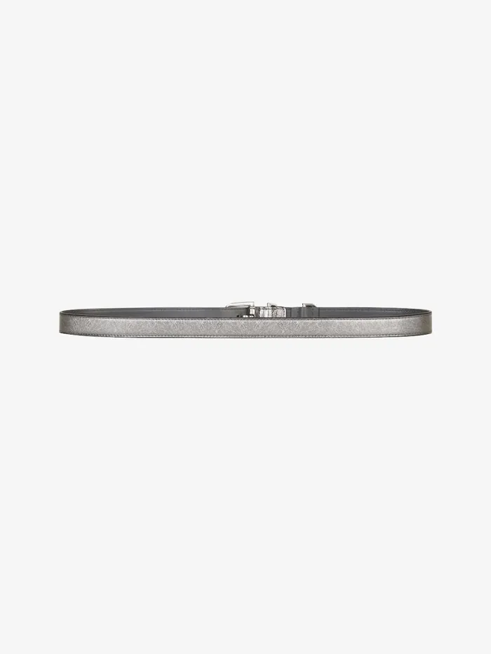 Givenchy Voyou Belt In Laminated Leather Silvery Grey Women Belts Givenchy Voyou Belt In Laminated Leather Silvery Grey Women Belts