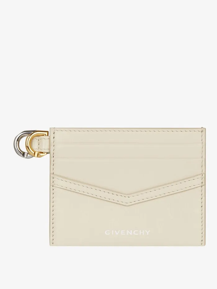 Givenchy Voyou Card Holder In Leather Natural Beige Women Wallets and Card Holders Givenchy Voyou Card Holder In Leather Natural Beige Women Wallets and Card Holders