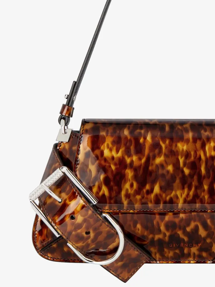 Givenchy Voyou Shoulder Flap Bag In Tortoiseshell Leather Blackbrown Women Shoulder Bags Givenchy Voyou Shoulder Flap Bag In Tortoiseshell Leather Blackbrown Women Shoulder Bags