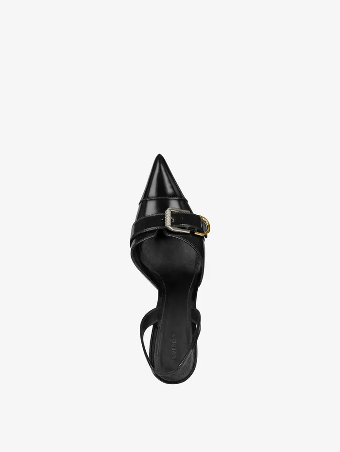 Givenchy Voyou Slingbacks In Leather Black Women Heels Givenchy Voyou Slingbacks In Leather Black Women Heels