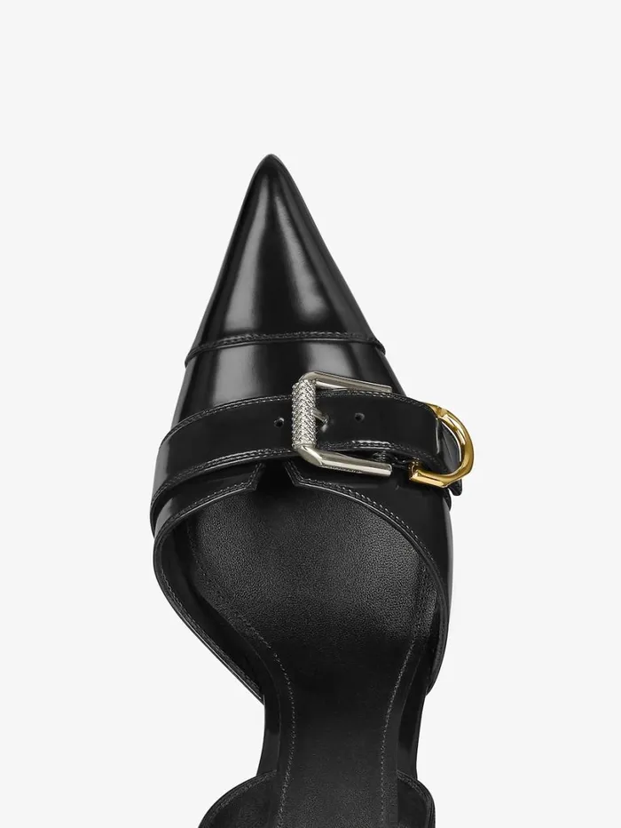 Givenchy Voyou Slingbacks In Leather Black Women Heels Givenchy Voyou Slingbacks In Leather Black Women Heels