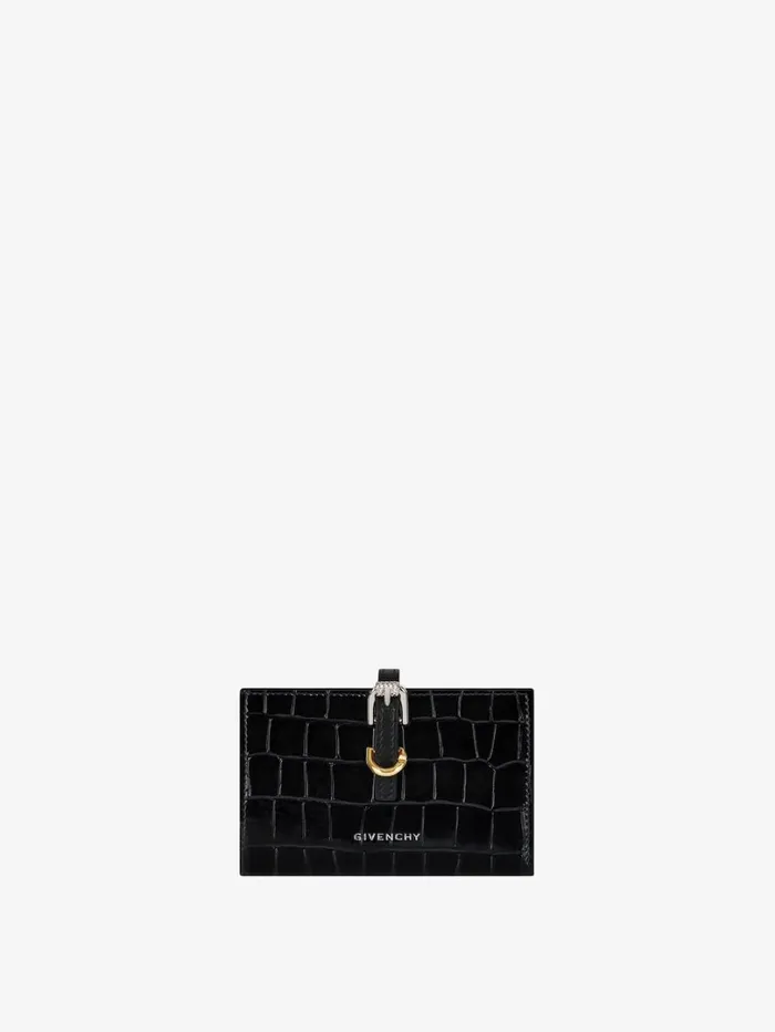 Givenchy Voyou Wallet In Crocodile Effect Leather Black Women Wallets and Card Holders Givenchy Voyou Wallet In Crocodile Effect Leather Black Women Wallets and Card Holders