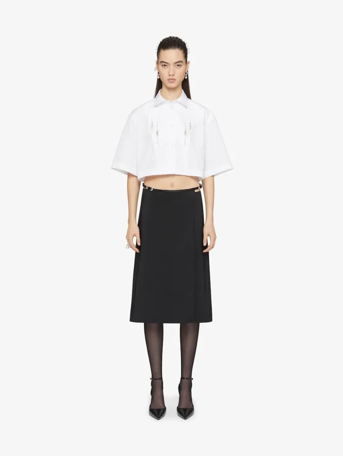 Givenchy Voyou Wrap Skirt In Cotton Taffetas Black Women Skirts