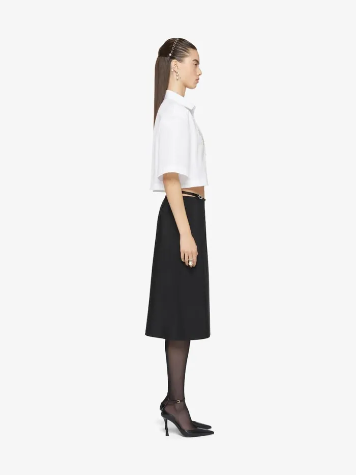 Givenchy Voyou Wrap Skirt In Cotton Taffetas Black Women Skirts