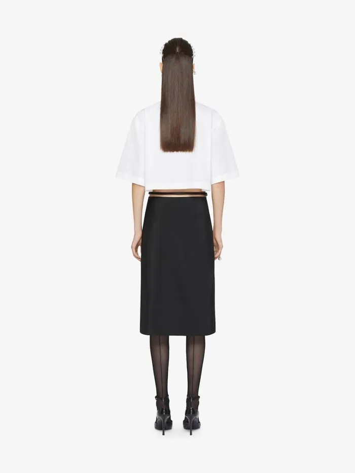 Givenchy Voyou Wrap Skirt In Cotton Taffetas Black Women Skirts