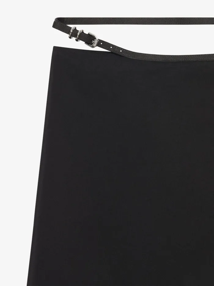 Givenchy Voyou Wrap Skirt In Cotton Taffetas Black Women Skirts