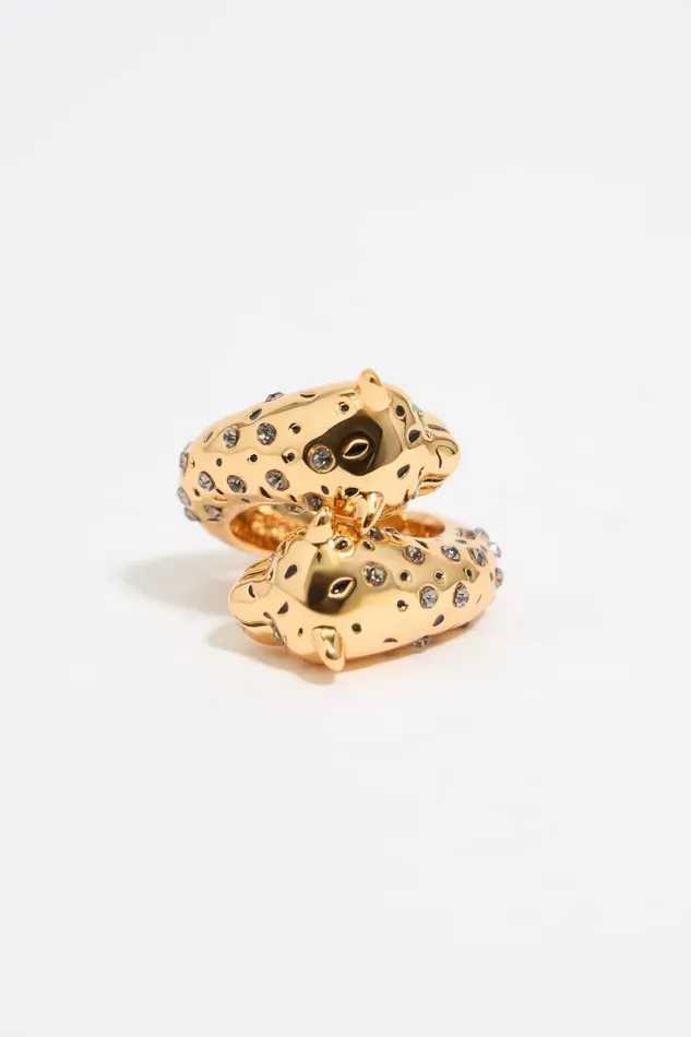 Gold And Black Panther Ring Green Women Bimba Y Lola Rings Gold And Black Panther Ring Green Women Bimba Y Lola Rings