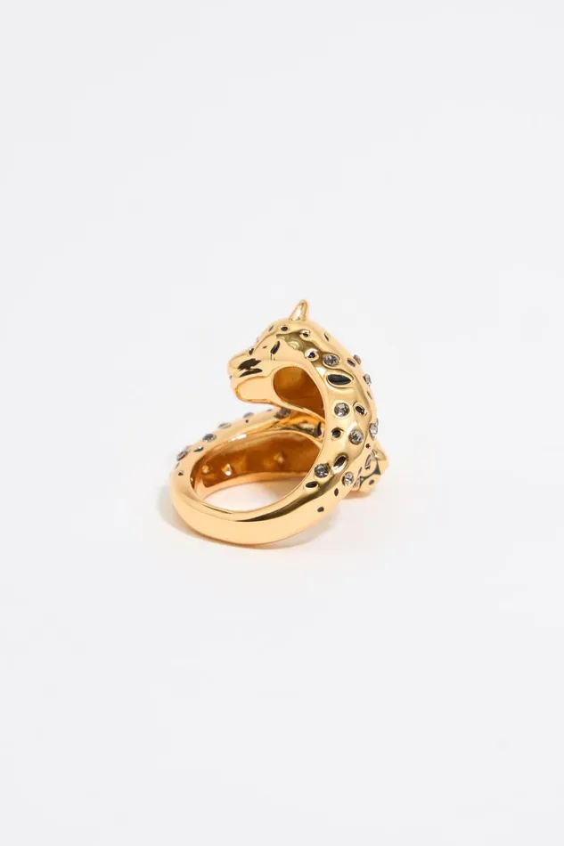 Gold And Black Panther Ring Green Women Bimba Y Lola Rings Gold And Black Panther Ring Green Women Bimba Y Lola Rings