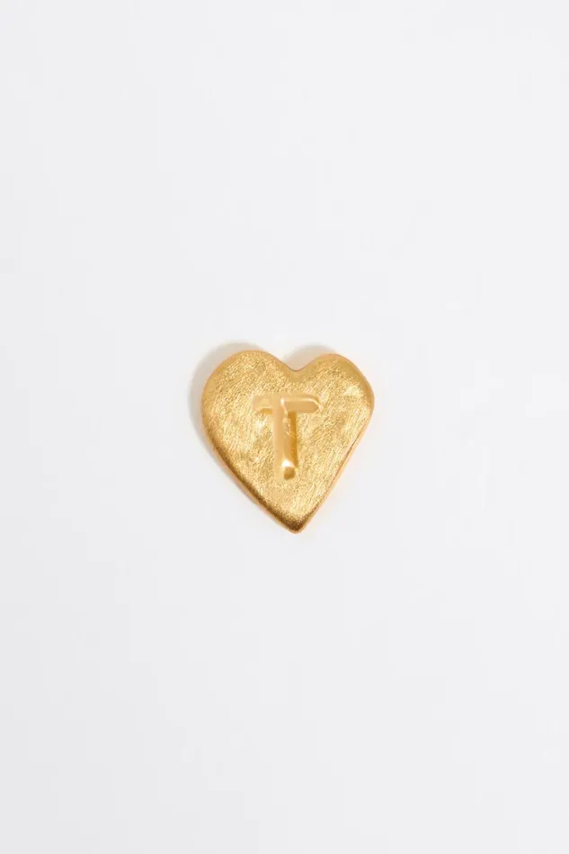 Gold Heart Letter T Earrings Gold Women Bimba Y Lola Alphabet Gold Heart Letter T Earrings Gold Women Bimba Y Lola Alphabet