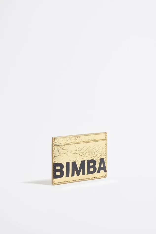 Gold Leather Card Holder Gold Women Bimba Y Lola Card Holders