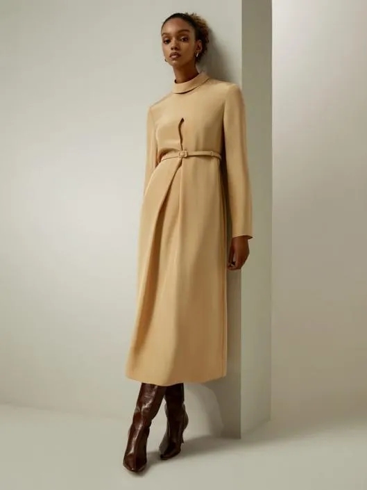 Graceful Yellow Silk ALine Midi Dress For Women Women Jumpsuits Lilysilk Dresses Graceful Yellow Silk ALine Midi Dress For Women Women Jumpsuits Lilysilk Dresses