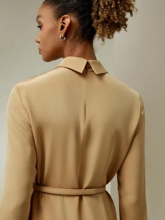Graceful Yellow Silk ALine Midi Dress For Women Women Jumpsuits Lilysilk Dresses