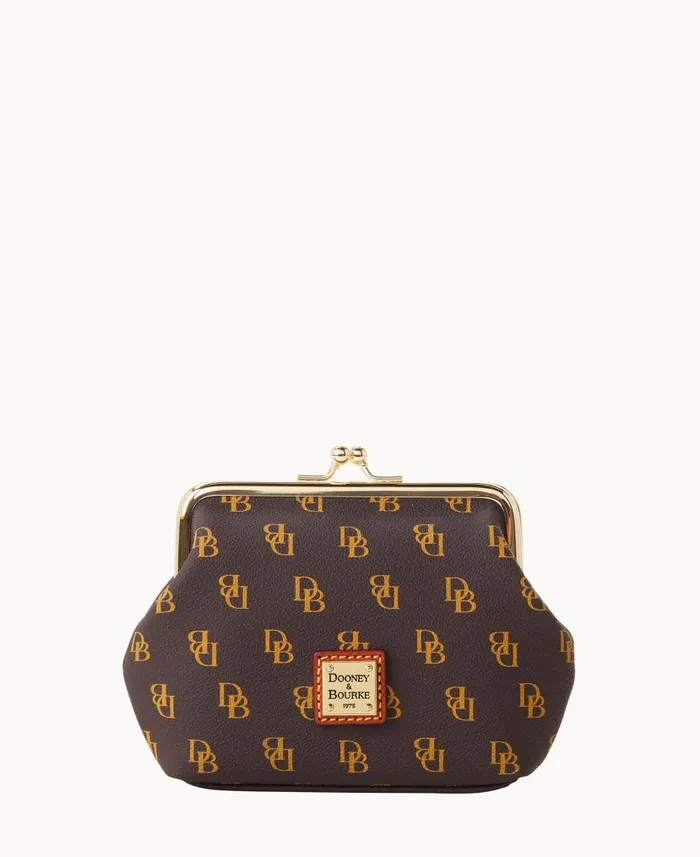 Gretta Large Framed Coin Purse Brown Tmoro ManWoman Dooney and Bourke Wallets Gretta Large Framed Coin Purse Brown Tmoro ManWoman Dooney and Bourke Wallets