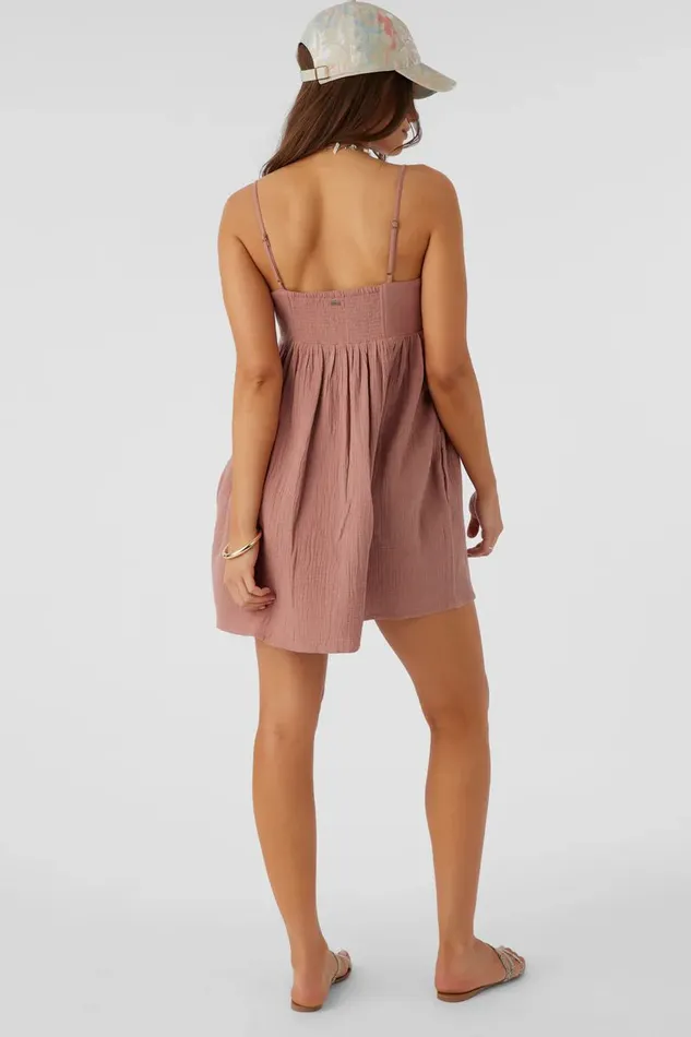 HADIA CRINKLE DOUBLE GAUZE MINI DRESS Burlwood Women O039NEILL Collections