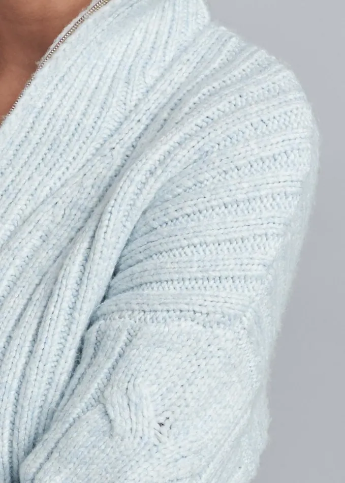 HALF ZIP SWEATER Heathered Blue Women VENUS Pullover