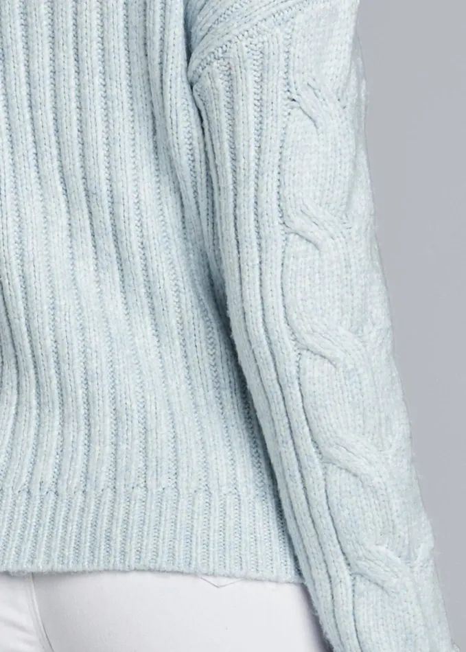 HALF ZIP SWEATER Heathered Blue Women VENUS Pullover