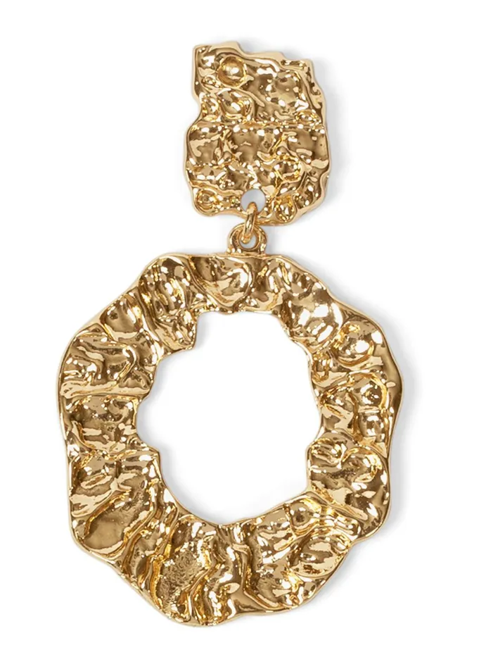 HAMMERED GOLD DROP EARRINGS Gold Women VENUS Earrings