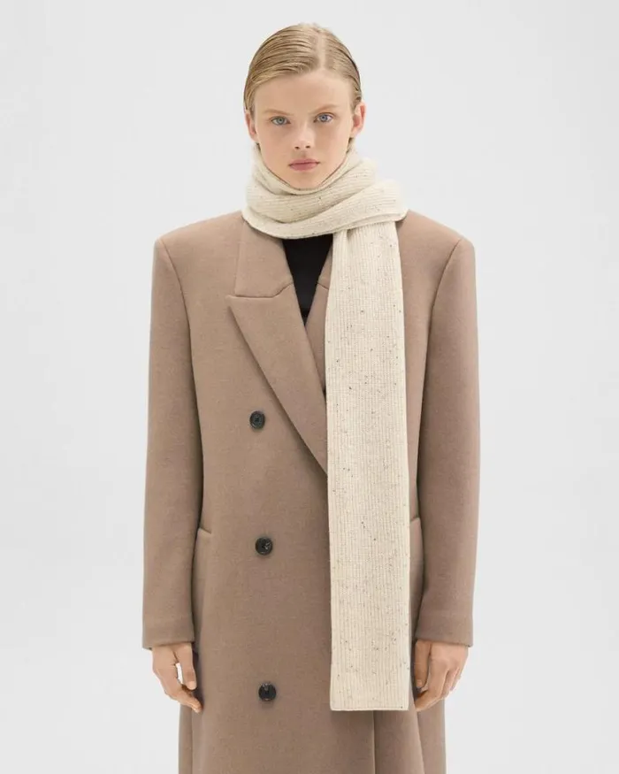 Hats Gloves Scarves Women Theory Scarf In Donegal WoolCashmere Cream Multi