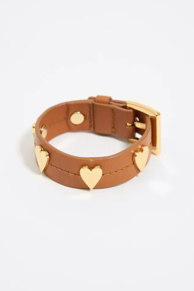 Hearts Brown Strap Bracelet Camel Women Bimba Y Lola Jewelry
