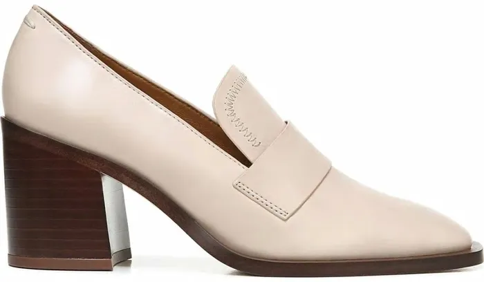 Heels Women Franco Sarto Sarto Renato Block Heel Pump Bone Leather