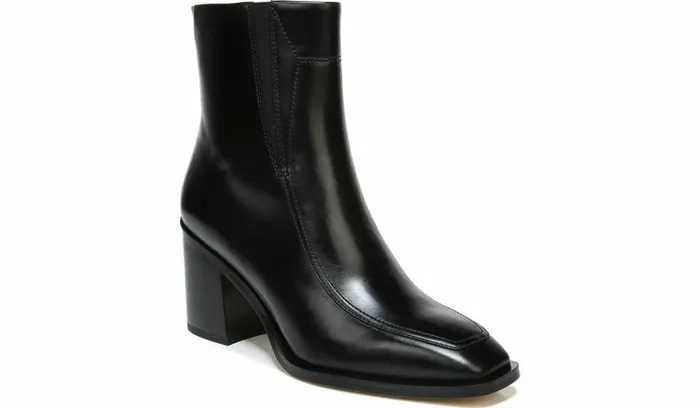 Heels Women Franco Sarto Sarto Romana Block Heel Bootie Black Leather