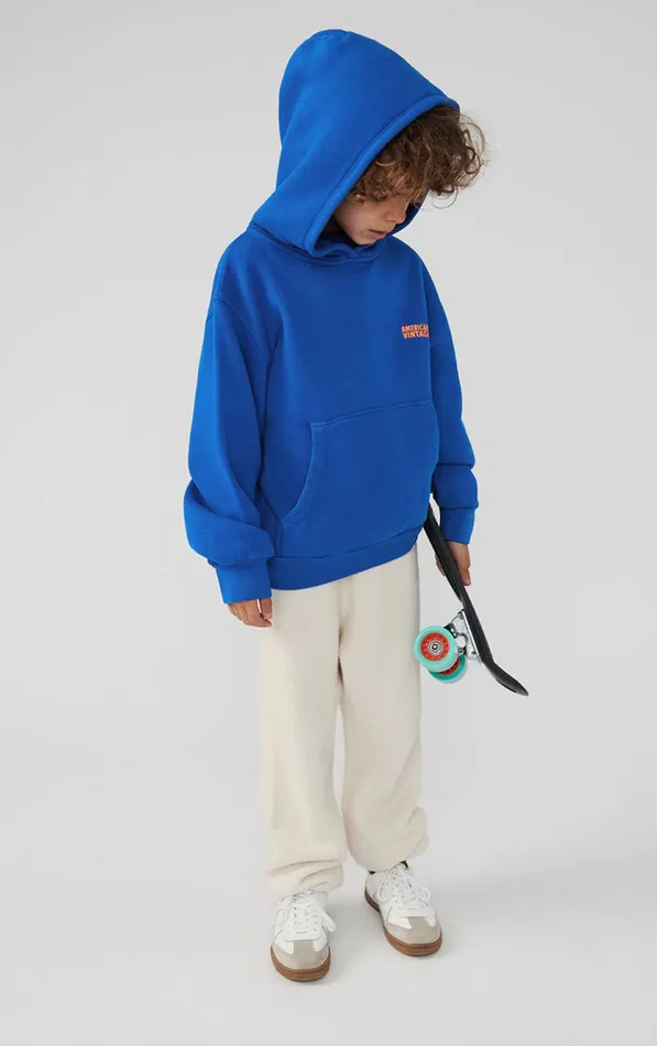 Hoodie Izubird Prussian Blue Vintage Kids American Vintage Sweatshirts
