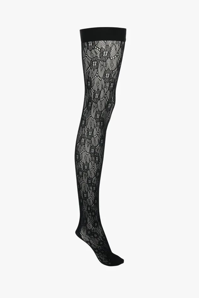 Hosiery Women Victoria Beckham Exclusive VB Monogram Lace HoldUps In Black Hosiery Women Victoria Beckham Exclusive VB Monogram Lace HoldUps In Black