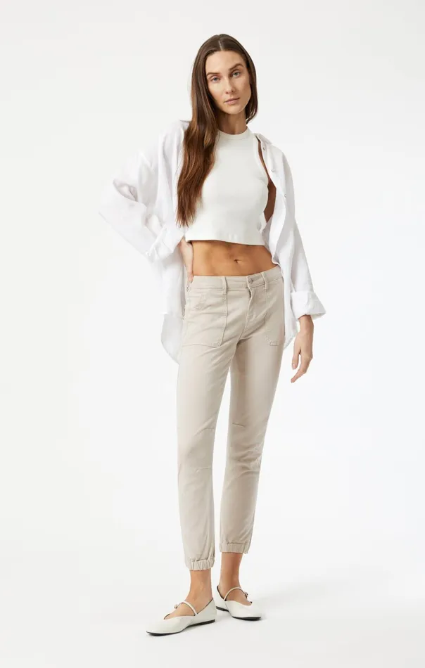 Ivy Slim Cargo In Grey Luxe Twill Women Mavi Jeans Pants