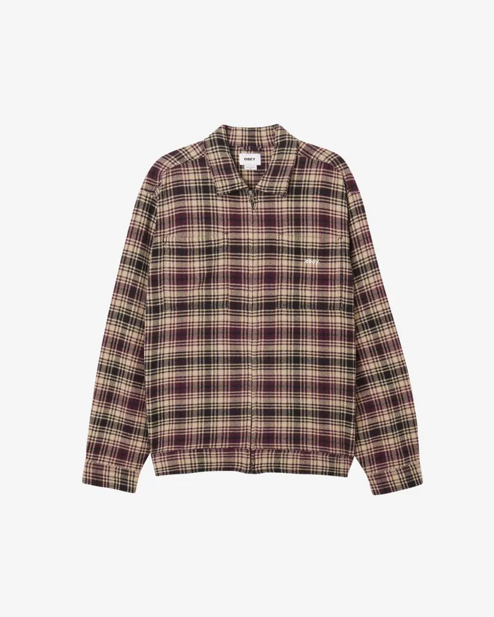 JACKETS ALTON ZIP SHIRT JACKET Black Multi OBEY Clothing Men
