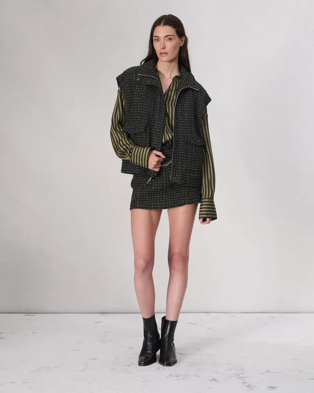 Jackets and Coats Women Rag and Bone Amina Tweed Vest Black Multi