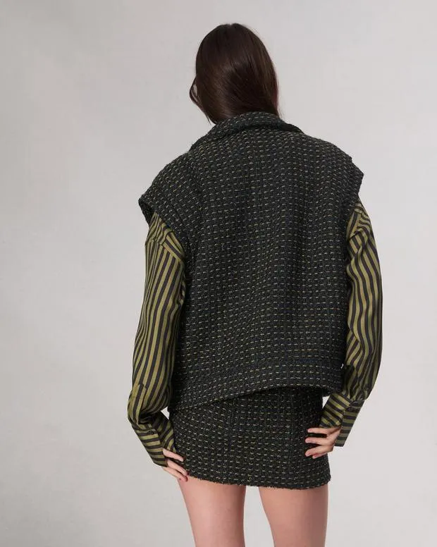 Jackets and Coats Women Rag and Bone Amina Tweed Vest Black Multi