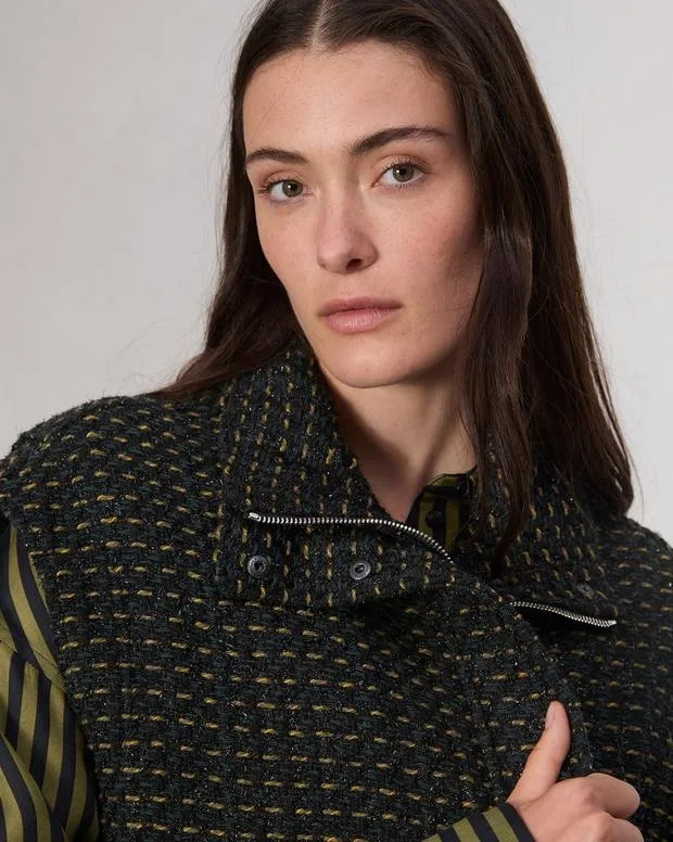 Jackets and Coats Women Rag and Bone Amina Tweed Vest Black Multi