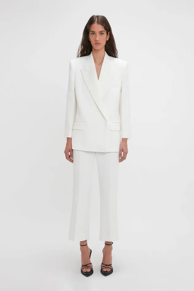 Jackets and Coats Women Victoria Beckham Exclusive Double Breasted Tuxedo Jacket In Ivory