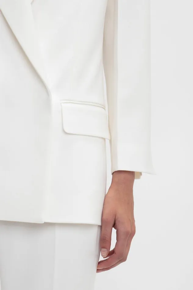 Jackets and Coats Women Victoria Beckham Exclusive Double Breasted Tuxedo Jacket In Ivory
