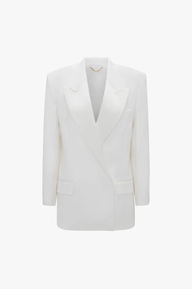 Jackets and Coats Women Victoria Beckham Exclusive Double Breasted Tuxedo Jacket In Ivory