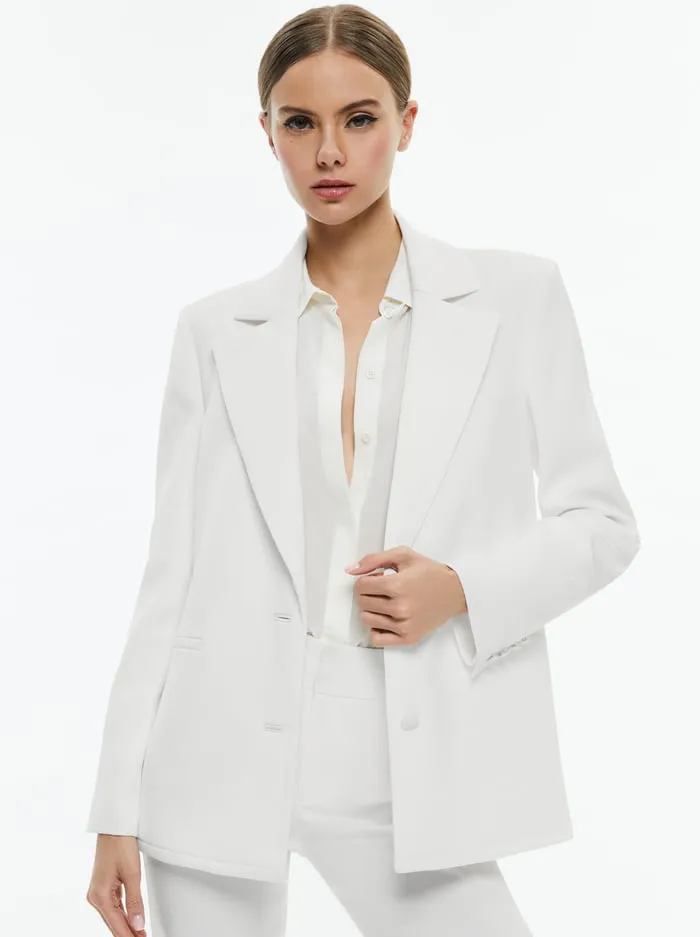 Jackets Coats Women Alice Olivia Deb Oversized Boyfriend Blazer Off White