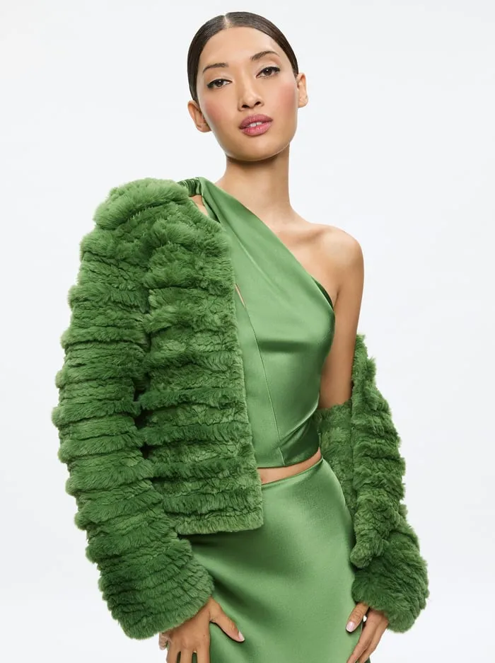 Jackets Coats Women Alice Olivia Fawn Faux Fur Jacket Avocado