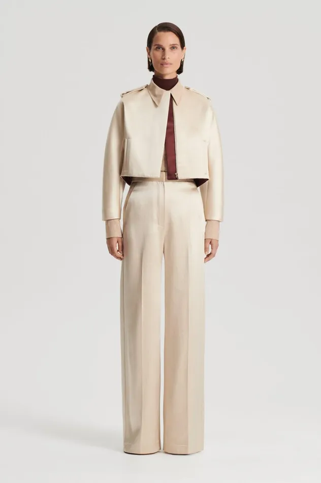 Jackets Women Scanlan Theodore CONTRAST SATIN COCOON JACKET Gold