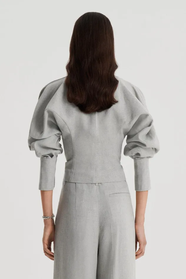 Jackets Women Scanlan Theodore DRAPED TAILORED JACKET Palegrey