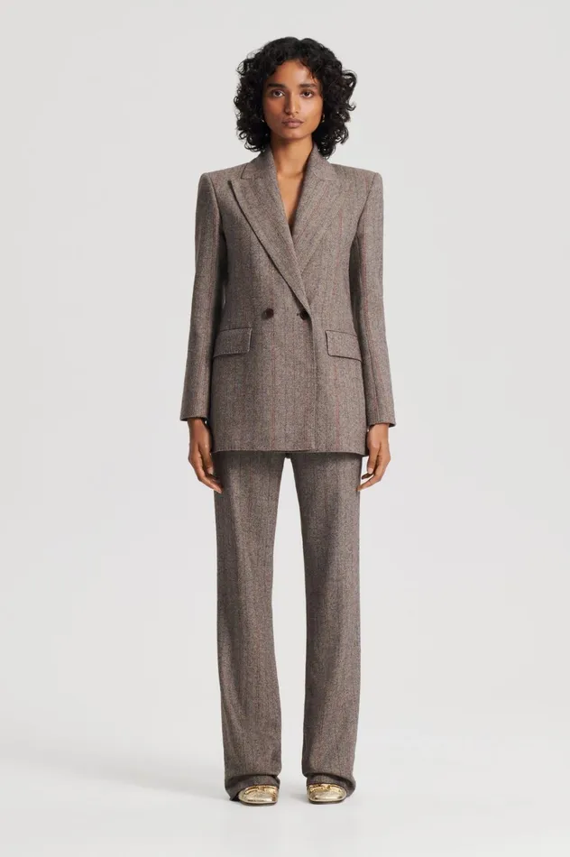 Jackets Women Scanlan Theodore HERRINGBONE WEAVE JACKET Moro