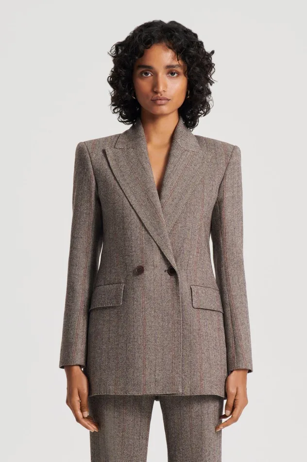 Jackets Women Scanlan Theodore HERRINGBONE WEAVE JACKET Moro Jackets Women Scanlan Theodore HERRINGBONE WEAVE JACKET Moro