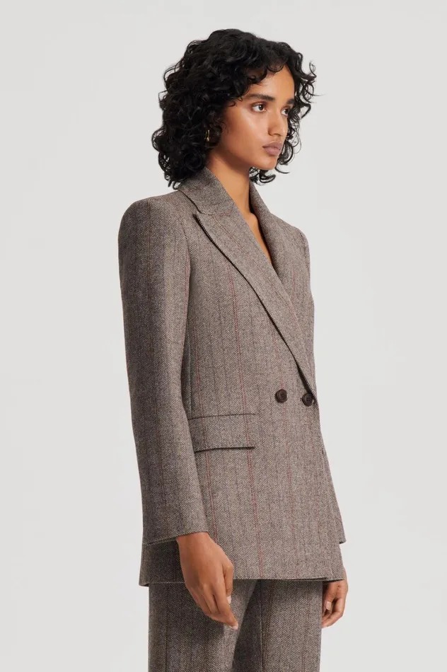 Jackets Women Scanlan Theodore HERRINGBONE WEAVE JACKET Moro Jackets Women Scanlan Theodore HERRINGBONE WEAVE JACKET Moro