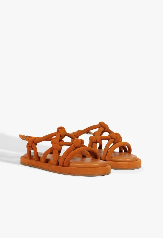 Janet Sandal Brown Women Schutz Shoes Flats