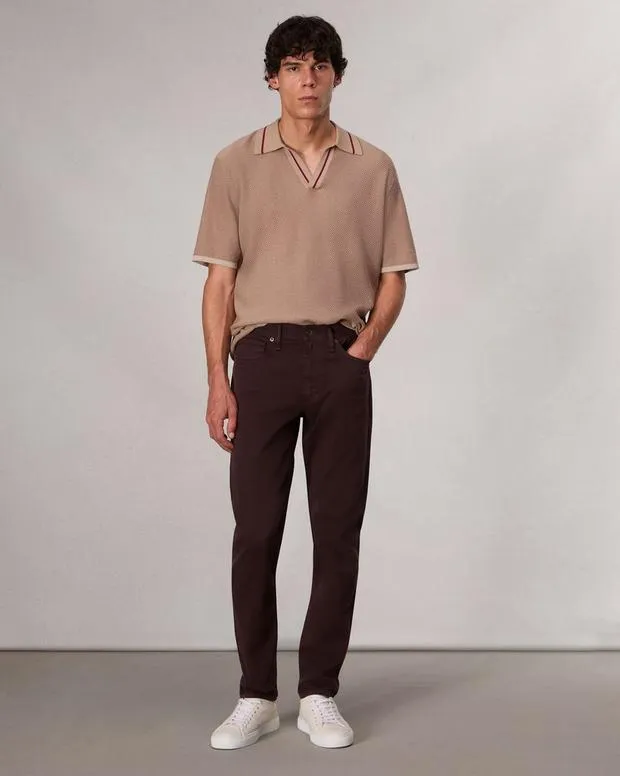 Jeans Men Rag and Bone Fit 2 Slim Fit Jean Aero Stretch Denim Dark Red